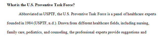 What is the U.S. Preventive Task Force (USPTF