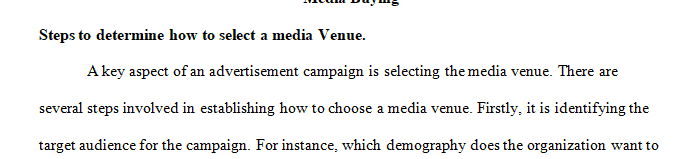 You have been assigned the task of purchasing media for your client’s advertising campaign.