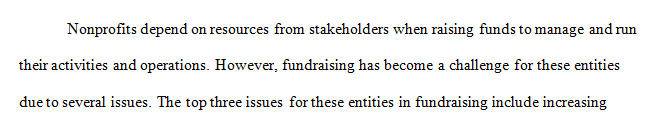 What do you see as the top three issues with fundraising for a non profit