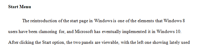 Windows operating system features - minimum of 3 features