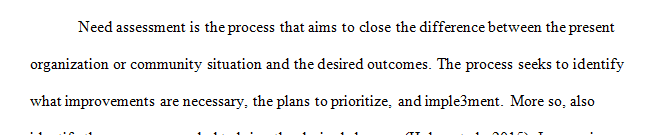 Capstone-Perform a needs assessment of the organization and community for your practicum(Infection Control)