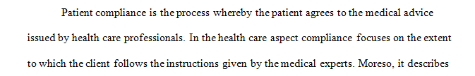 Define patient compliance and explain its importance in your field.