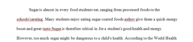 Discern whether or not sugar should be banned from school lunches.