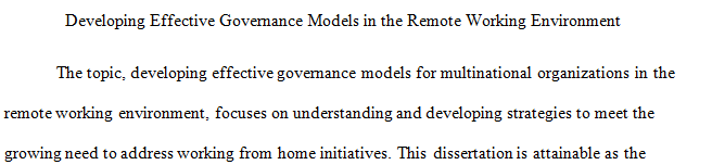 Discussion on the dissertation topic on governance models 