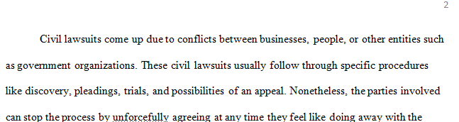 Explain all the steps this case will go through from the case filing until the court rules in favor of the plaintiff or the defendant.