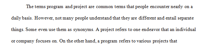 Is the process of designing a new product or service a project or a program