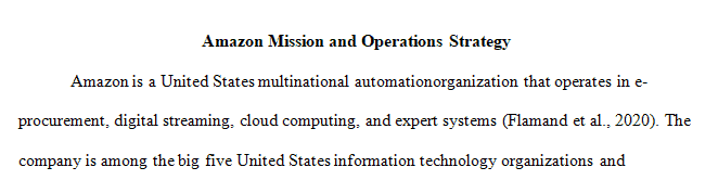 Relationship between Mission and Operations Strategy