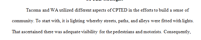 Research how Tacoma, WA used the concepts of CPTED to build a sense of community 