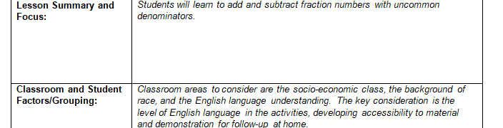 Select a 3-5 grade level and a corresponding Arizona or other state standard based on the Number and Operations-Fractions domain.