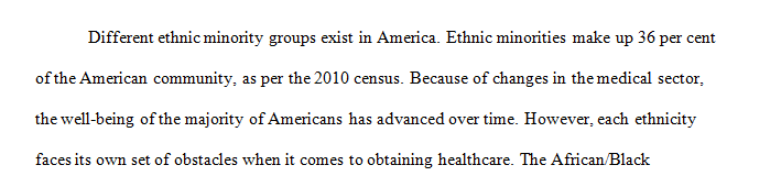 Select an ethnic minority group that is represented in the United States