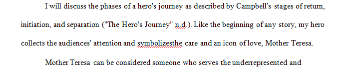 Choose a heroic figure from a book, film, or comic/cartoon series with which you are familiar