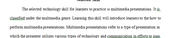 Choose a skill related to using technology to write that you would like students to practice