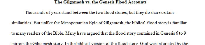 Compare and Contrast Essay on Gilgamesh and Genesis flood accounts