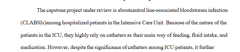 measurable outcomes for your capstone project intervention