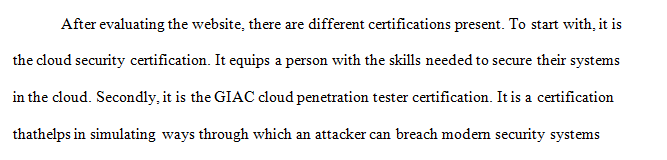 Do some basic research on security certifications.