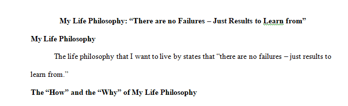 How your philosophy connects to as many of the regional philosophies presented in the unit as possible keeping in mind