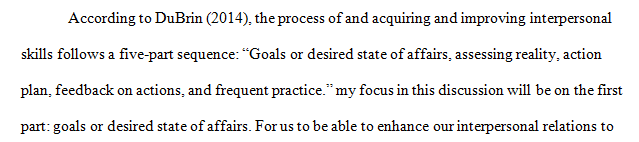 Identify the parts of the model for improving interpersonal skills.