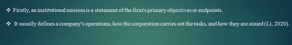 Outline the purpose of an organization's mission vision and values.