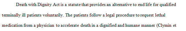 Research one of the states that enacted a Death with Dignity statute.