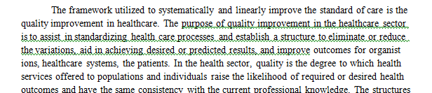 Review and analysis of  Topic Quality Improvement in Healthcare Industry