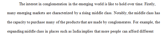 Unrelated product diversification (conglomeration) is widely discredited in developed economies.