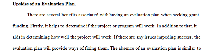 What are the benefits of an evaluation plan