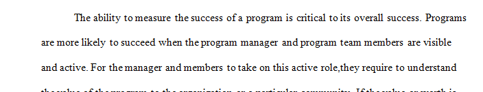 What are three ways to measure the success of a program that you could include in its objectives