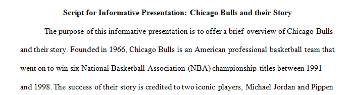 Topic: Chicago Bulls and their story