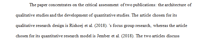 You will critically appraise a research design
