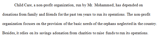 Give a summary of the case study and reflect the model applicable to the mentioned non-profit sector (LO2)