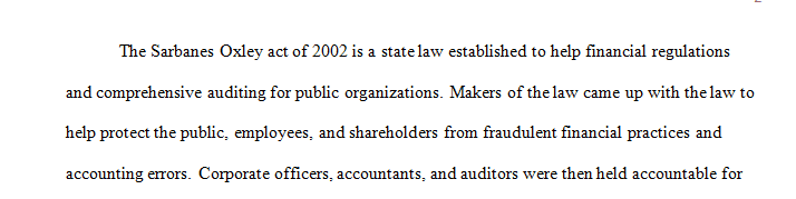 The Sarbanes-Oxley Act of 2002 placed significant restrictions on the types of consulting that may be performed by auditors for public companies.
