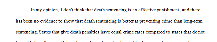 Regarding the death penalty in general do you believe it is an effective punishment.