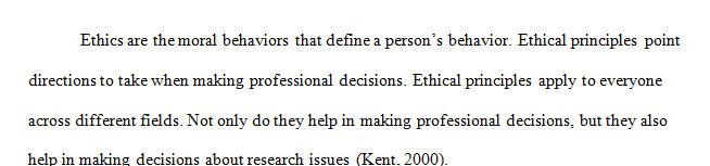 Review this week’s required and recommended readings on ethical principles and practices.