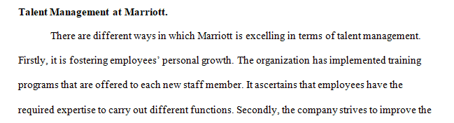 What is Marriott doing well in terms of talent management