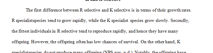 What is the difference between R and K selective