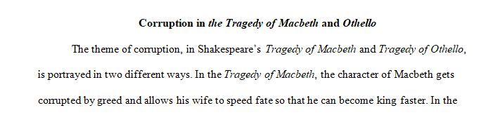 Write a 700- to 1,050-word paper comparing themes in Shakespearean tragedies.