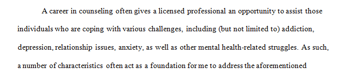 Analysis of who you are as a counselor