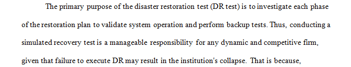 Business Continuity planning and Disaster Recovery planning