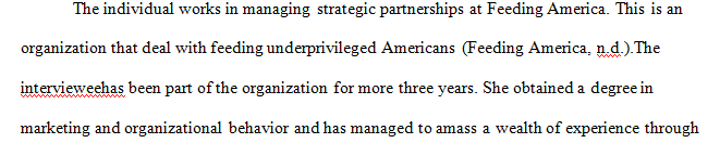 Conduct an interview with a contact person with Feeding America organization