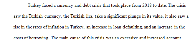 Discuss the causes of the recent currency crisis in Turkey.