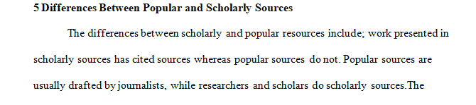 Prepare: Prior to beginning work on this assignment, view the videos Scholarly and Popular Sources(1)