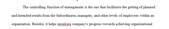 Explain why the four steps involved in the control function are important.