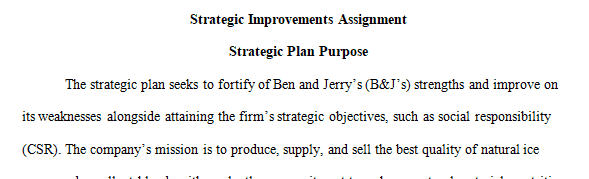 Using your analysis of the strategic plan from the Wk 2- Strategic Plan Research assignment