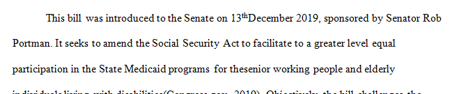 Research pending legislation either at the state or national level that may impact care of on older adults