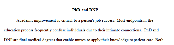 Search in scholarly sources the similarities and difference between PhD and DNP.