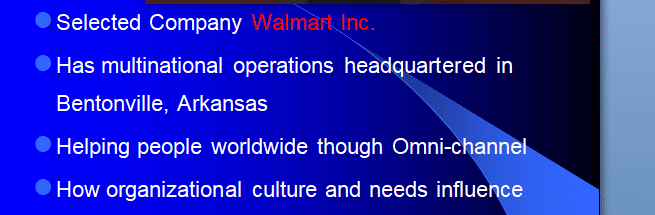 Select a Fortune 500 company or another company you are familiar with.