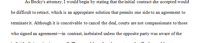 In this unit, we have been examining under what grounds a contract may be rescinded or declared void