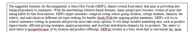Part 1: Description of Target Market