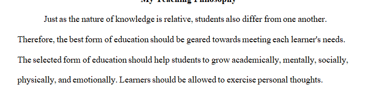 Your teaching style is directly related to your teaching philosophy.