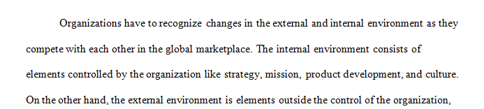 Choose one element in the external political environment that impacts your chosen industry either favorably or unfavorably.